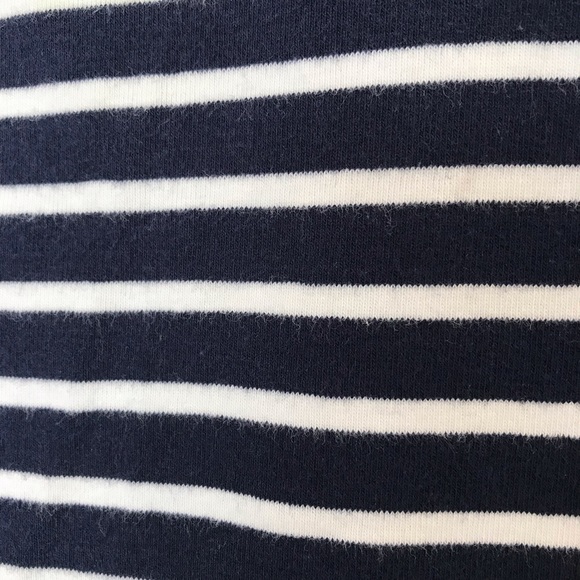 Postmark Anthropologie Navy Blue Stripes Sleeveless Top | Sheer Trim - Picture 7 of 11